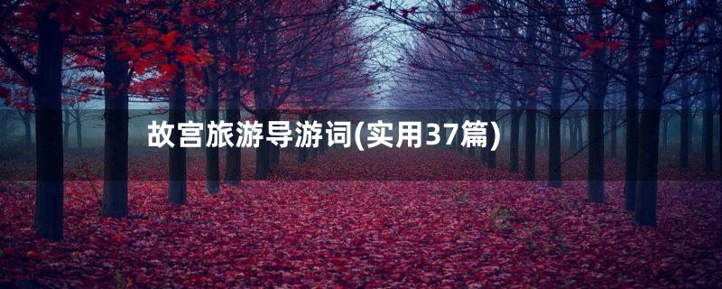 故宫旅游导游词(实用37篇)