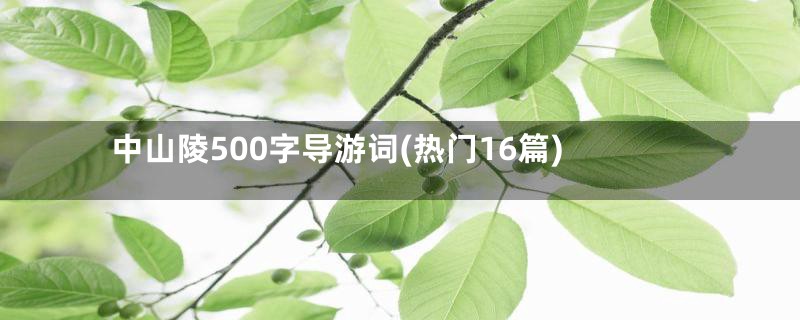 中山陵500字导游词(热门16篇)