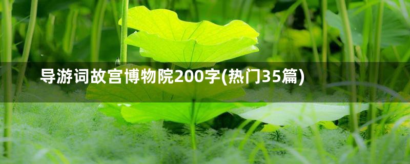 导游词故宫博物院200字(热门35篇)