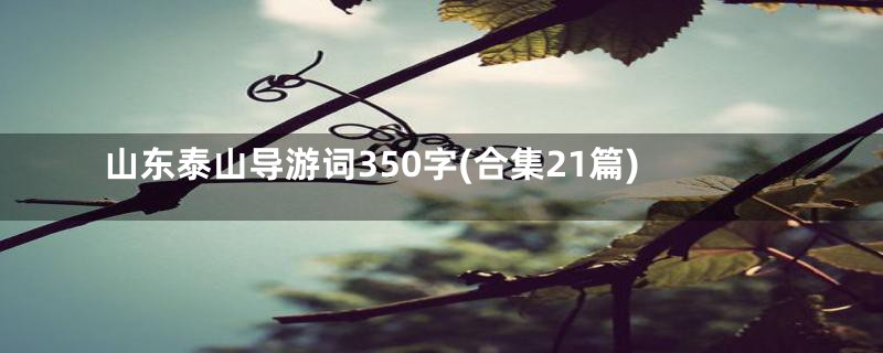山东泰山导游词350字(合集21篇)